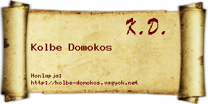 Kolbe Domokos névjegykártya